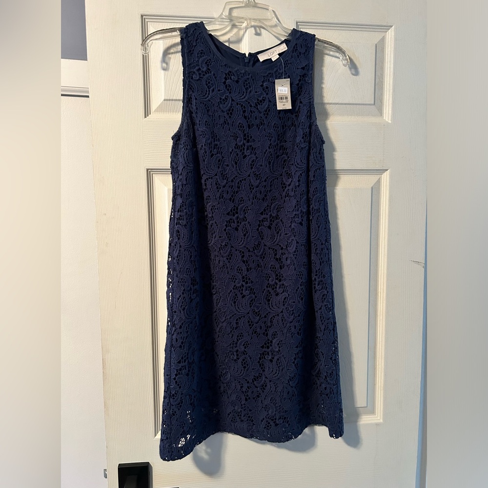 Navy blue lace size 4P dress. Never worn with tags